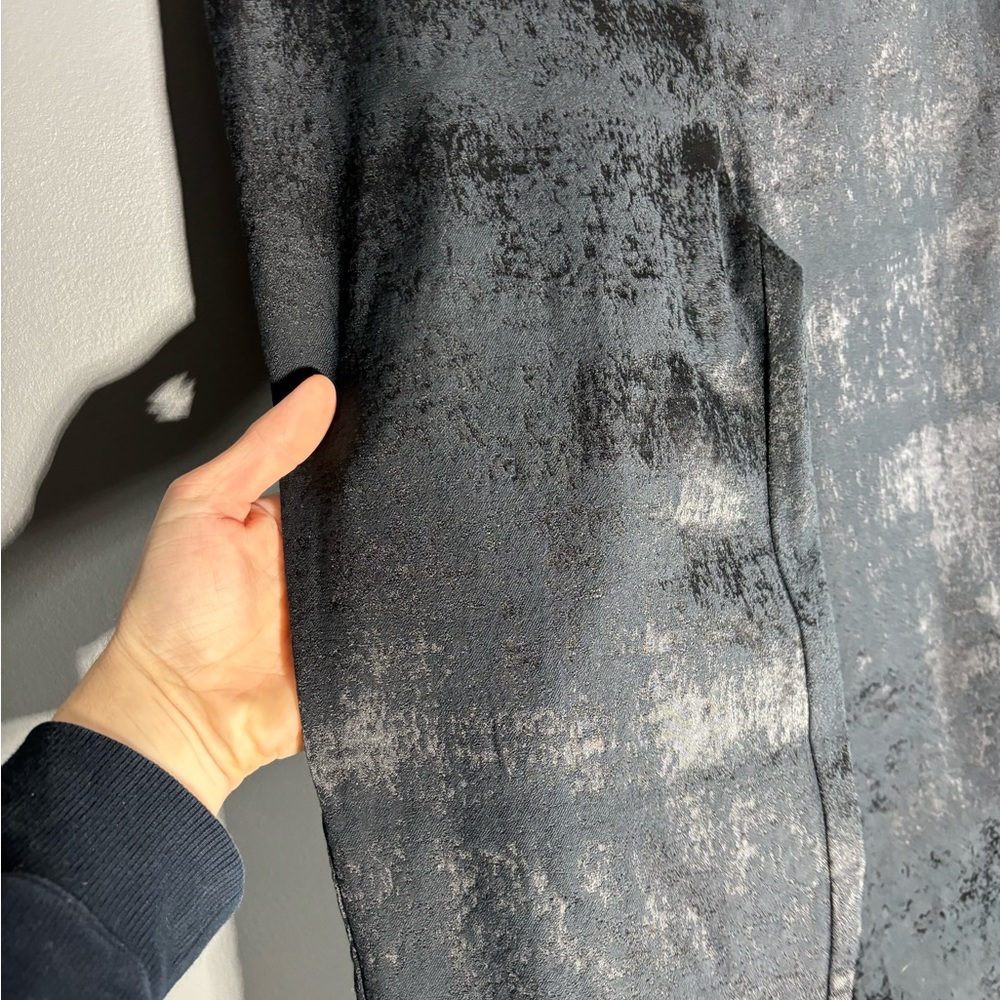 Eileen Fisher Fresco Organic Cotton Blend Textured Black Jacquard Pant Size 8 - Picture 7 of 8